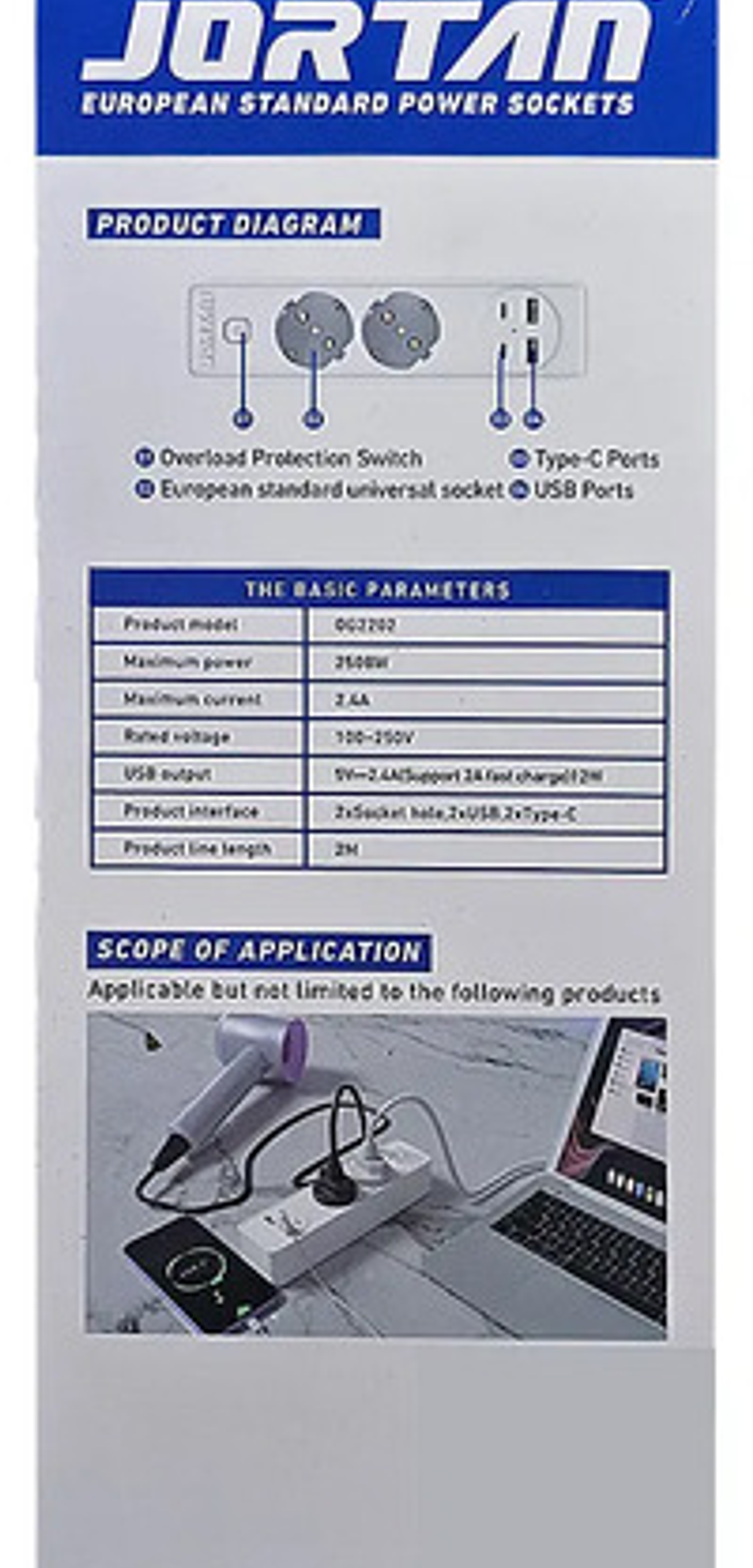 Alargador 5 Posiciones, 2 Puertos Usb, 2 Puertos Type-c 7