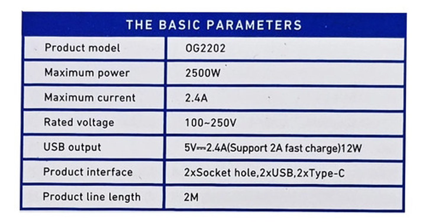 Alargador 5 Posiciones, 2 Puertos Usb, 2 Puertos Type-c 8
