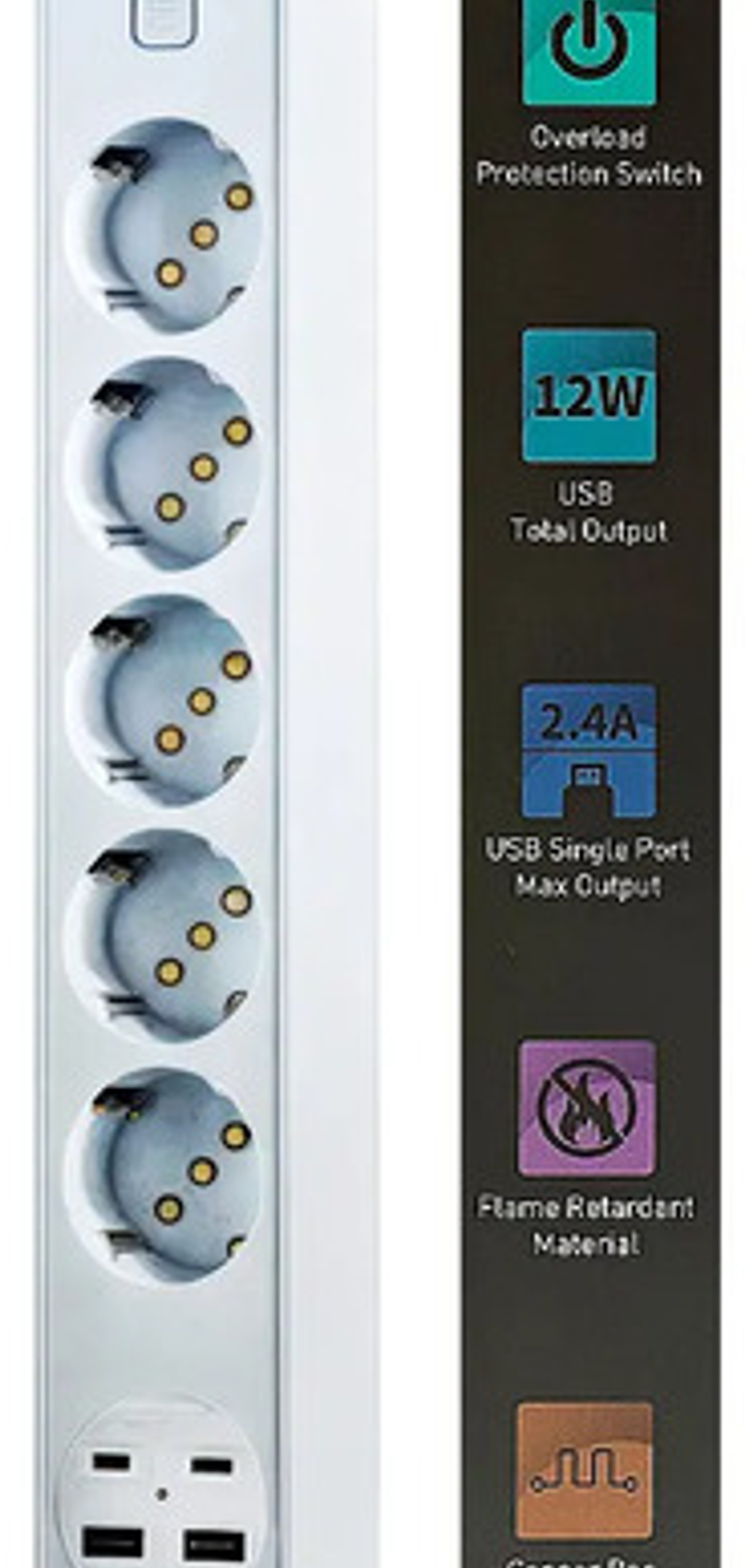 Alargador 5 Posiciones, 2 Puertos Usb, 2 Puertos Type-c 9