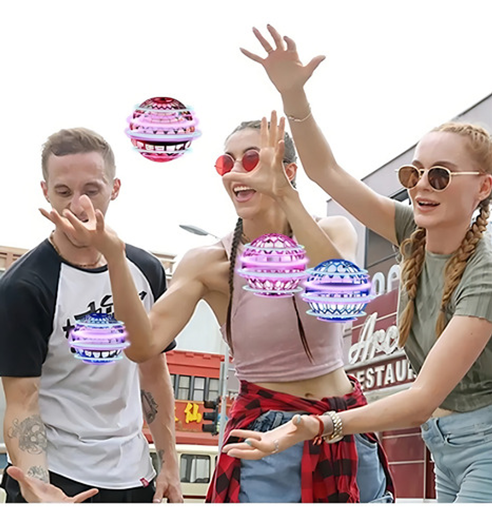 Pelota Voladora Flynova Pro Magic Spinner Led 360°, C Color Rojo Variada 5