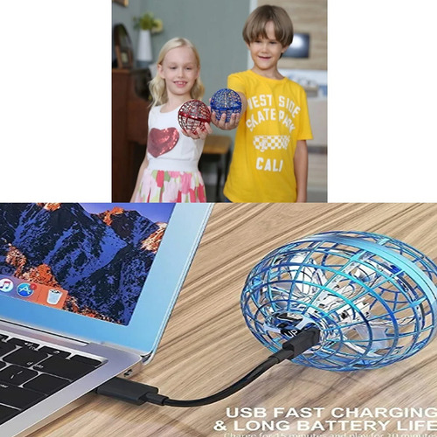 Pelota Voladora Flynova Pro Magic Spinner Led 360°, C Color Rojo Variada 8