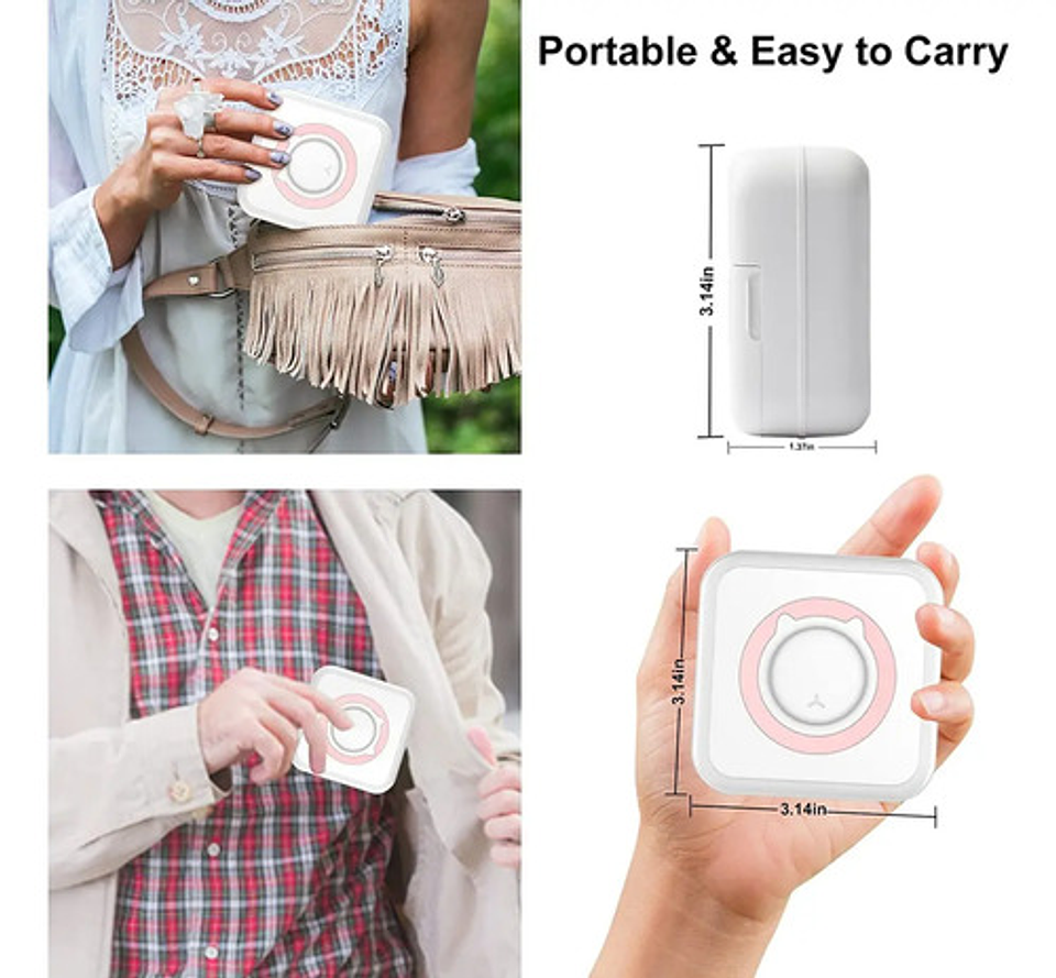 Mini Impresora Térmica Portátil Bluetooth 5 Rollos Repuesto 2