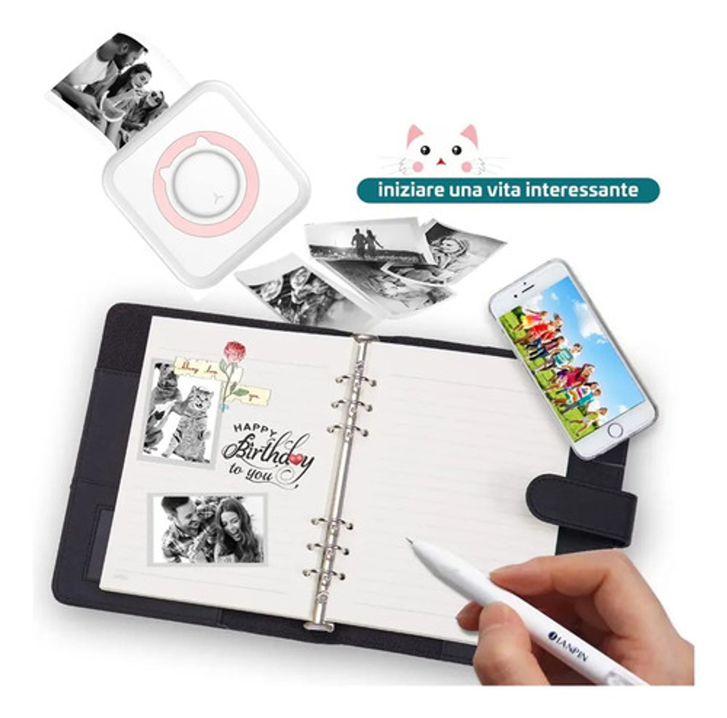 Mini Impresora Térmica Portátil Bluetooth 5 Rollos Repuesto 4