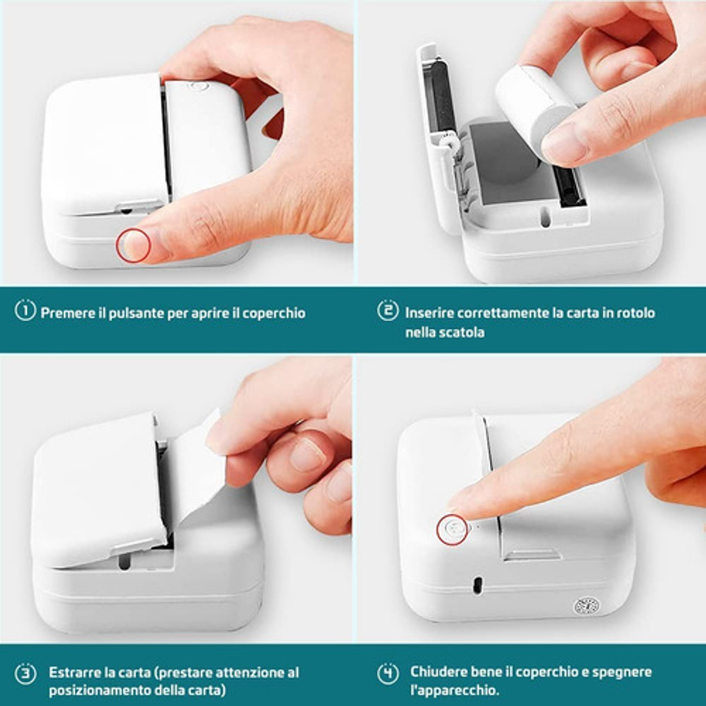 Mini Impresora Térmica Portátil Bluetooth 5 Rollos Repuesto 7