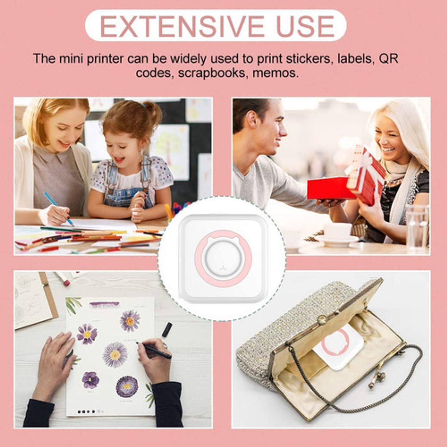Mini Impresora Térmica Portátil Bluetooth 5 Rollos Repuesto 8
