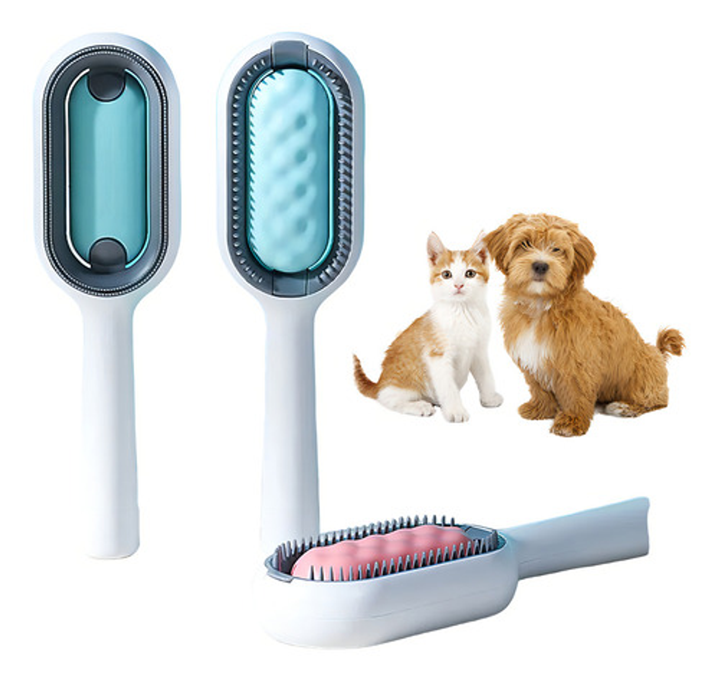 Cepillo Quitapelos Mascotas Elo Imports Blue Cat Dog Scraper Siliconado Azul 1