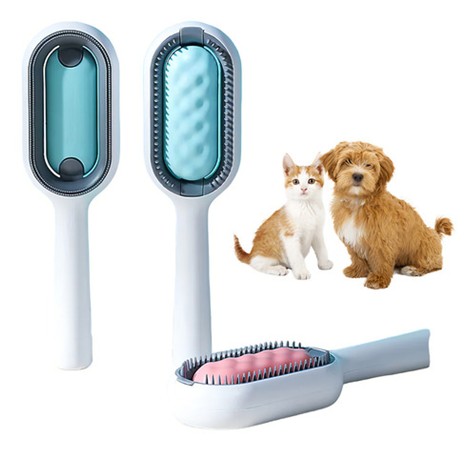 Cepillo Quitapelos Mascotas Elo Imports Blue Cat Dog Scraper Siliconado Azul 1