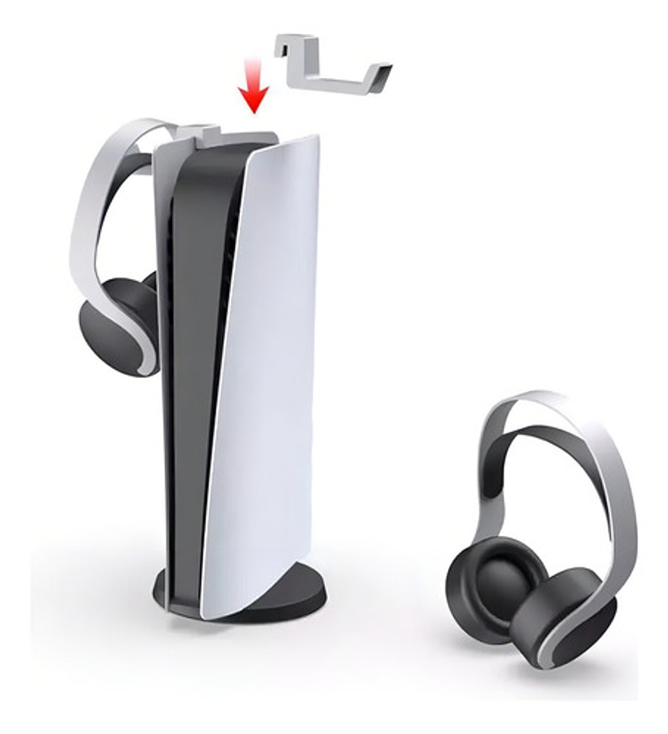 Soporte Auriculares Dobe Blanco Compatible Ps5 Diseño Seguro 4