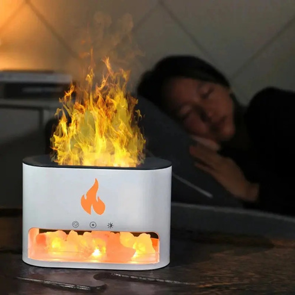 Humidificador Difusor De Aroma Efecto Flama Piedra Sal 4