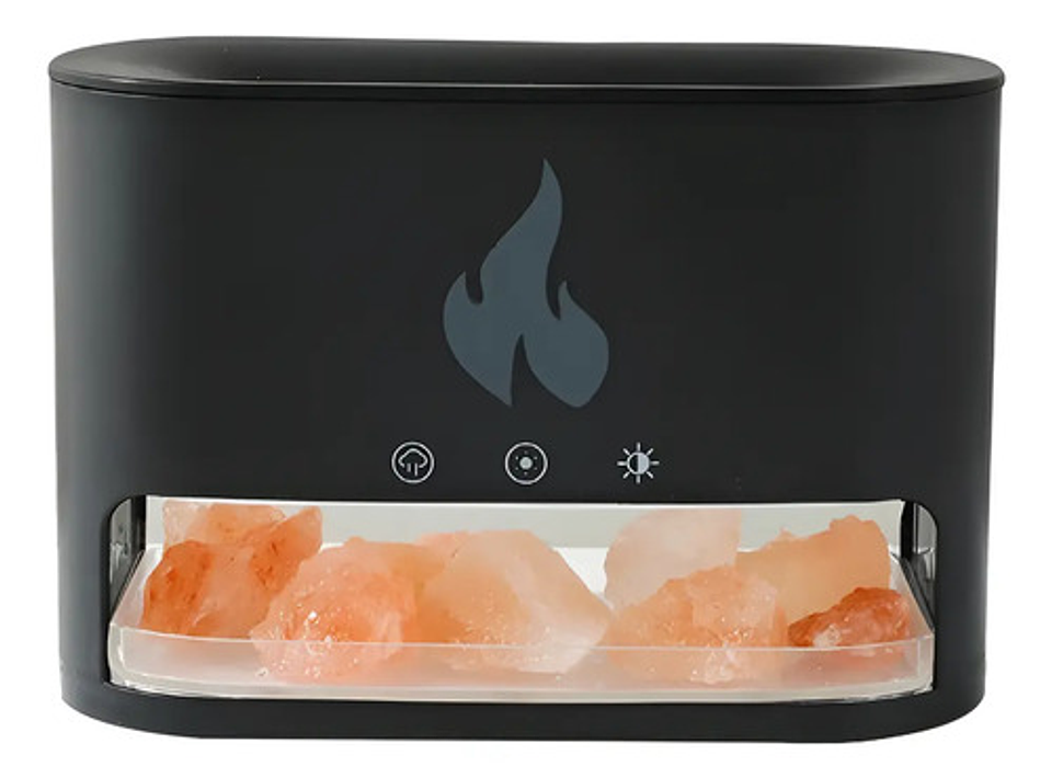 Humidificador Difusor De Aroma Efecto Flama Piedra Sal 9