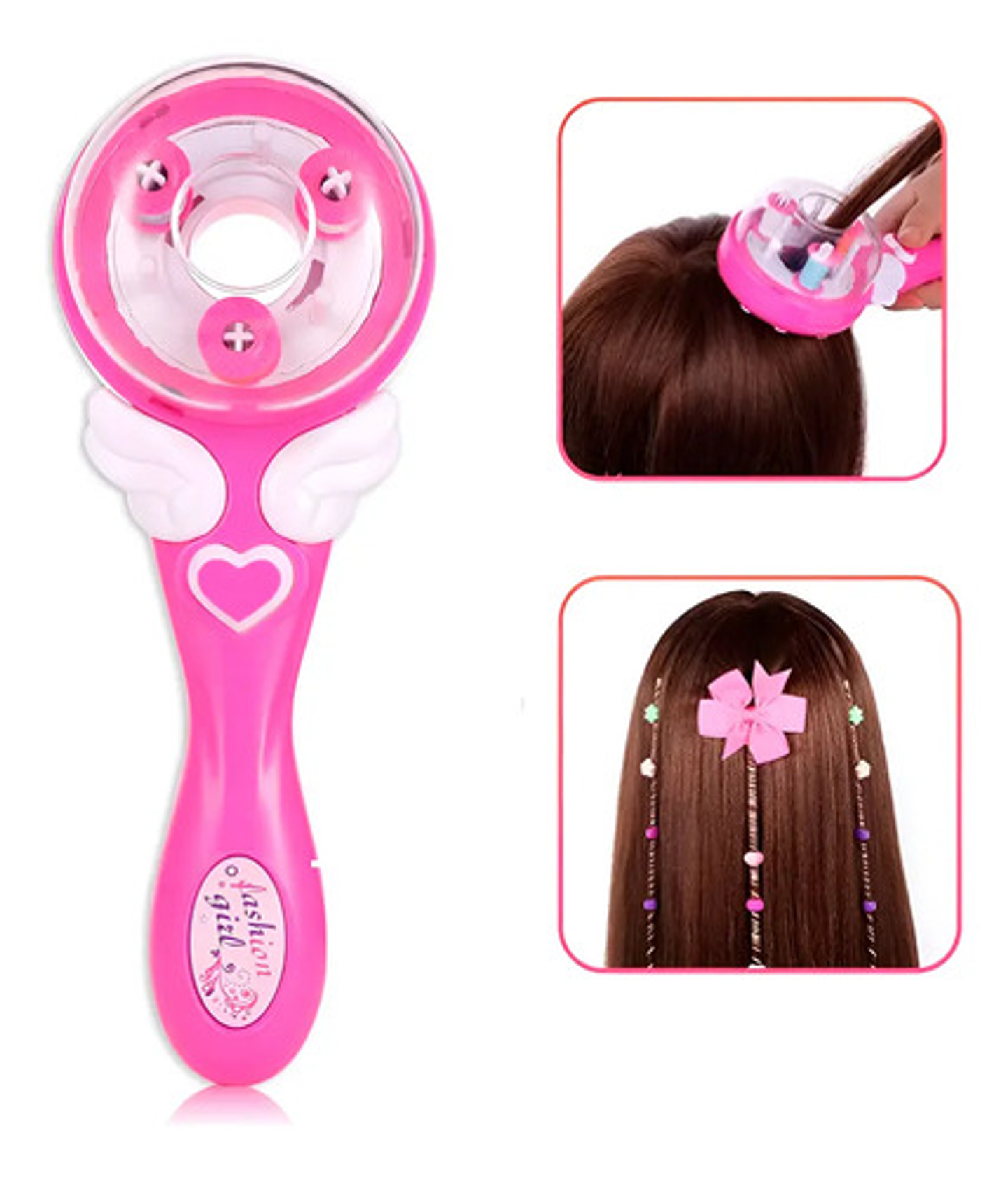 Trenzador Automático De Cabello Rosa Niñas Moda De Belleza 1