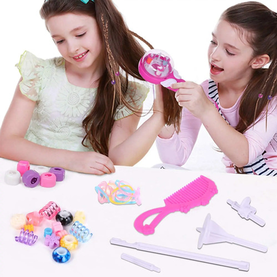 Trenzador Automático De Cabello Rosa Niñas Moda De Belleza 4