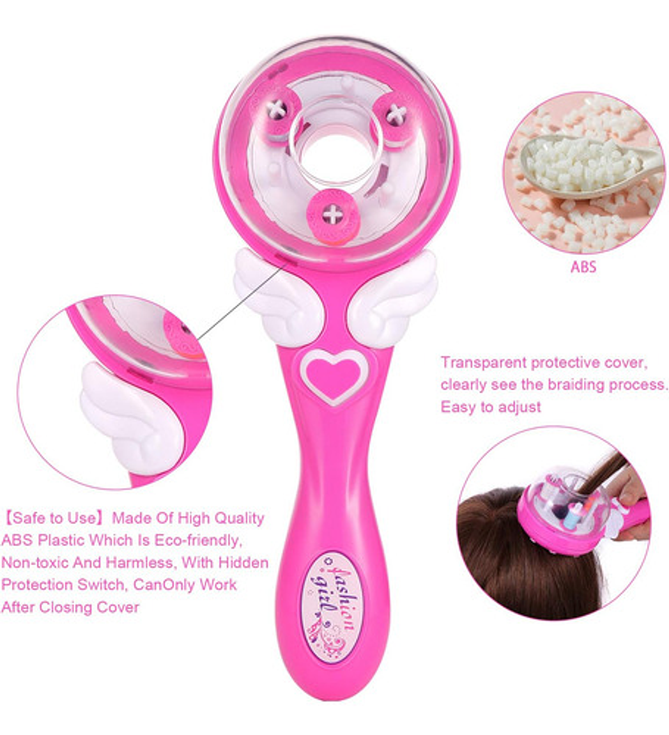 Trenzador Automático De Cabello Rosa Niñas Moda De Belleza 6