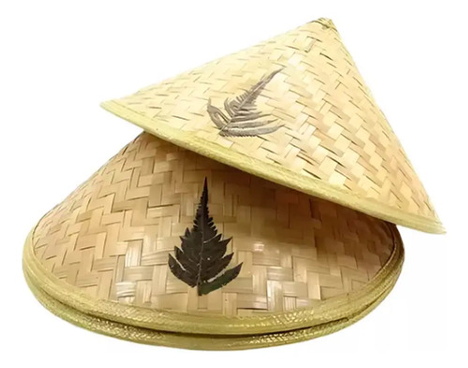 Sombrero Tradicional Chino Bambú Eco & Deco Dragon Guerrero Beige Unica Geométrico 1