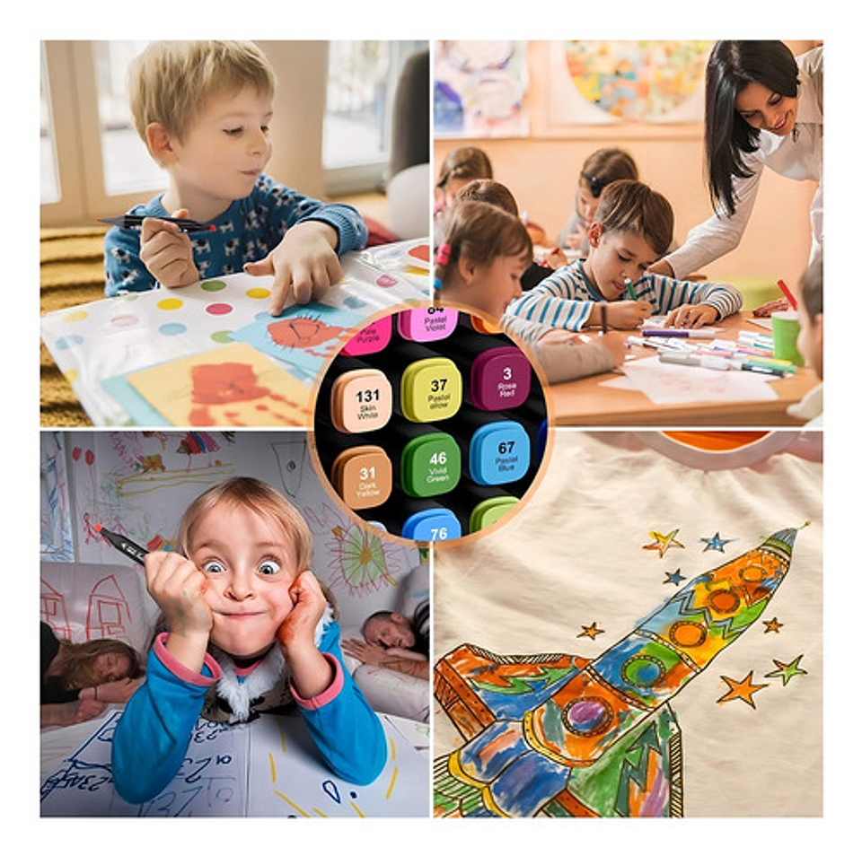 Set Plumones Doble Punta 24 Piezas Plumones Color Brillantes 10