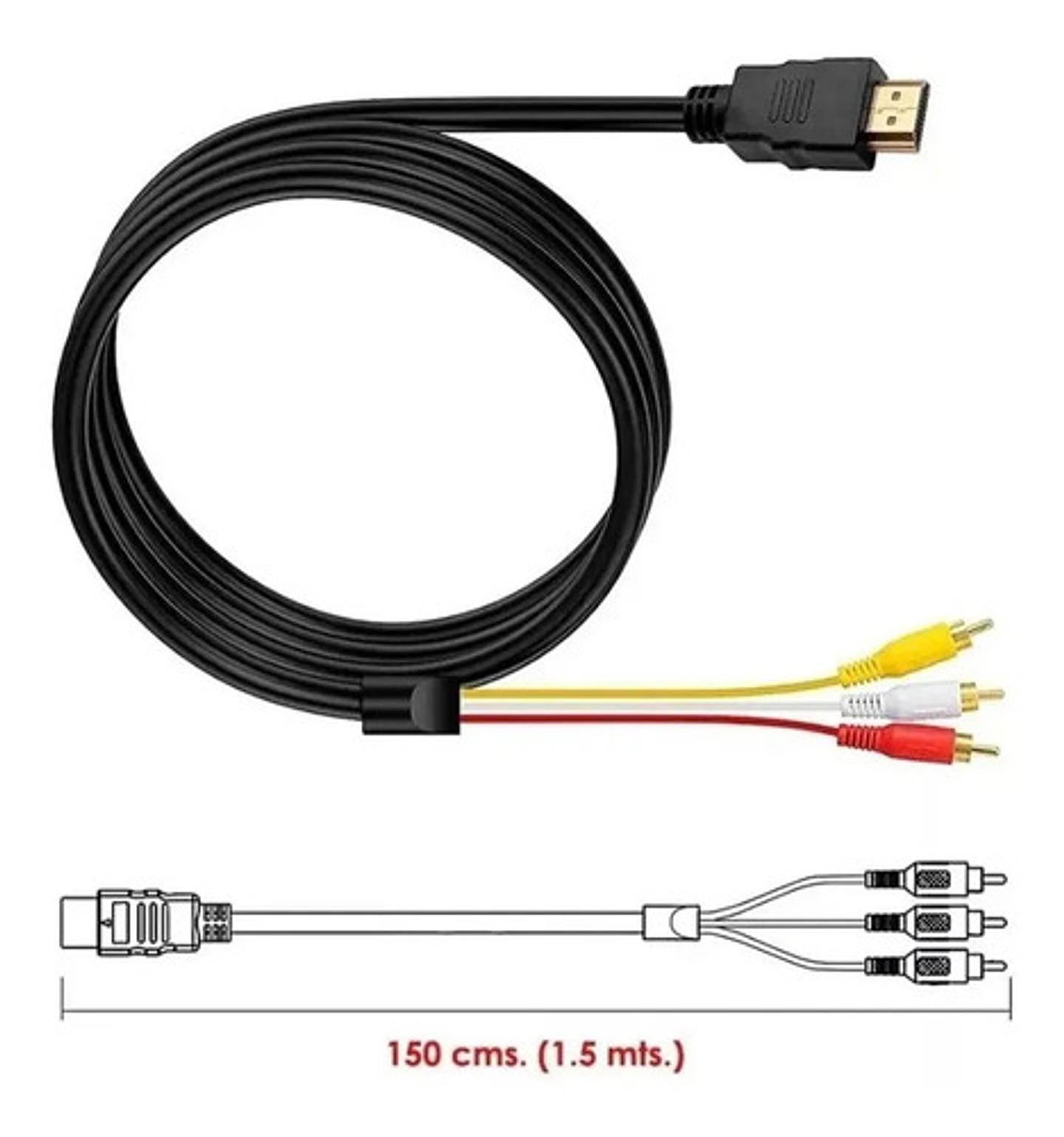 Cable Transmisor De Señal Hdmi A 3 Rca / Irm 5