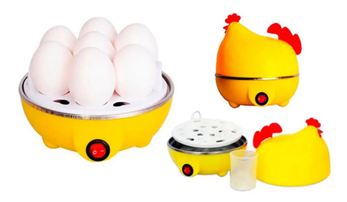 Máquina Hervidor Cocedor Huevos Vapor Gallina Color Amarillo 3