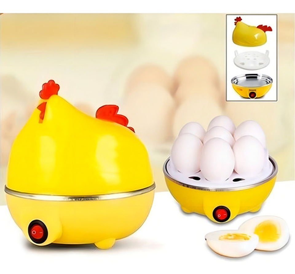 Máquina Hervidor Cocedor Huevos Vapor Gallina Color Amarillo 4