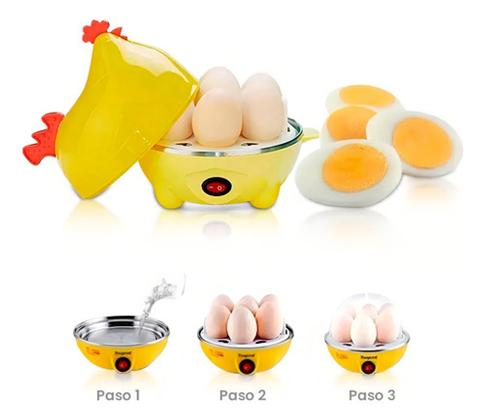 Máquina Hervidor Cocedor Huevos Vapor Gallina Color Amarillo 5