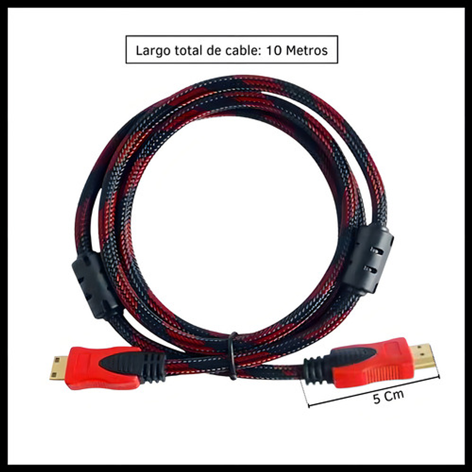 Cable Hdmi 10mt Mallado Full Hd Con Filtro - Tecnomati 8