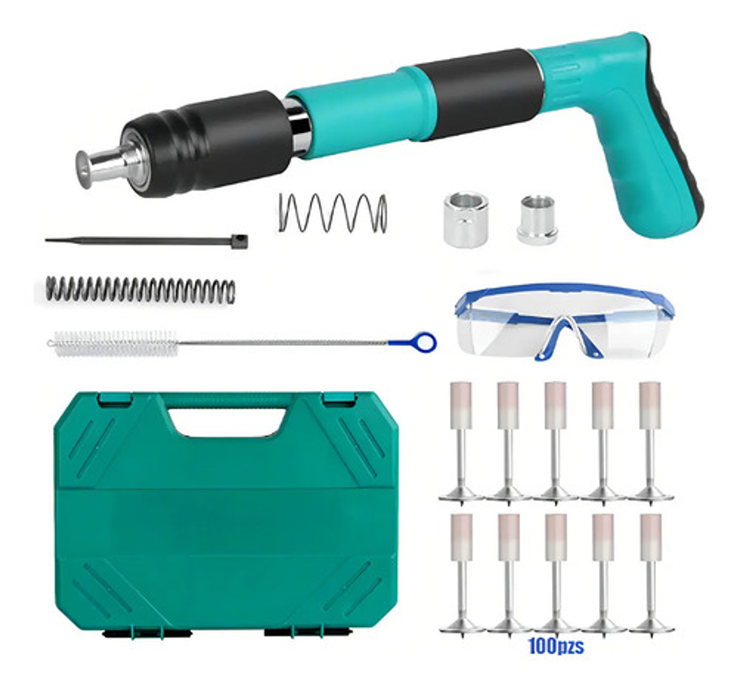 Kit De Pistola De Fijación De Pared Portátil + 100clavos 1