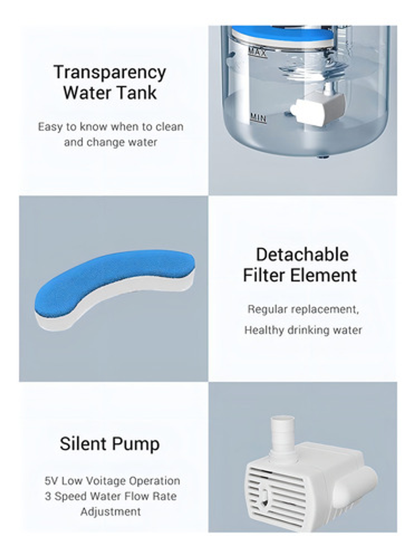 Tlpb Fuente Para Gato Bebedero Para Mascotas Color Trasparente 3