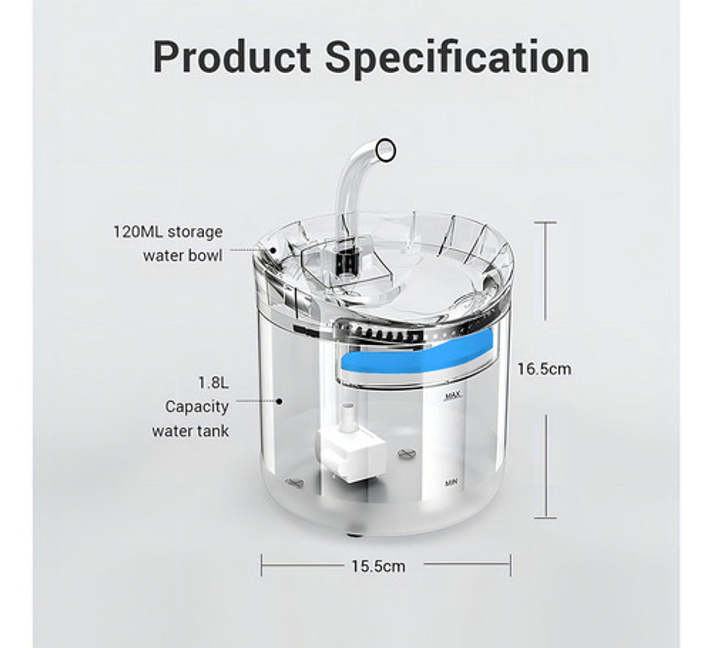 Tlpb Fuente Para Gato Bebedero Para Mascotas Color Trasparente 5