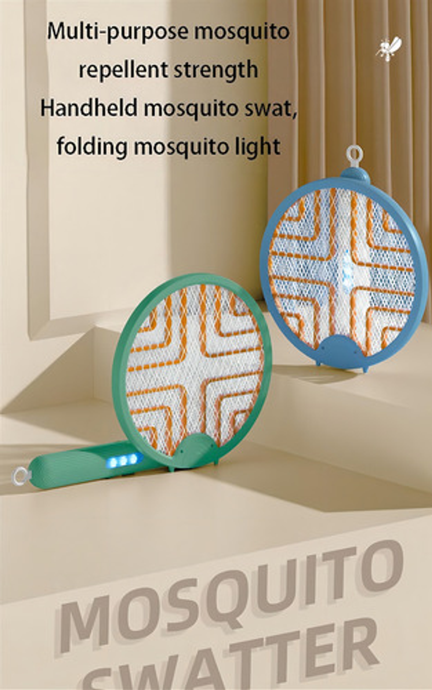 Raqueta Matamoscas Eléctrico Recargable 3en1 Mata Mosquito 8