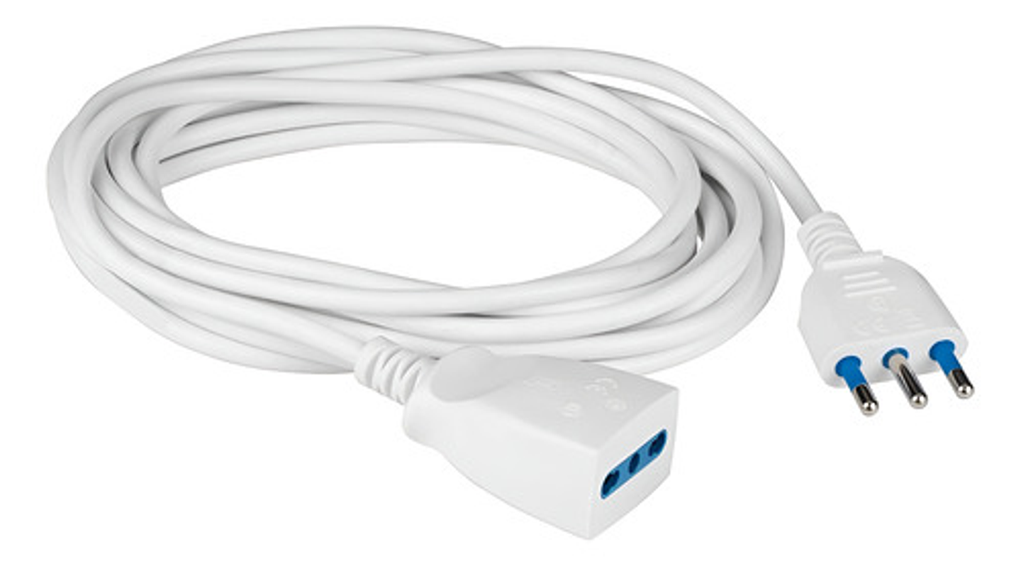 Alargador 5 Metros Blanco Extensión Electrica Un Terminal 1
