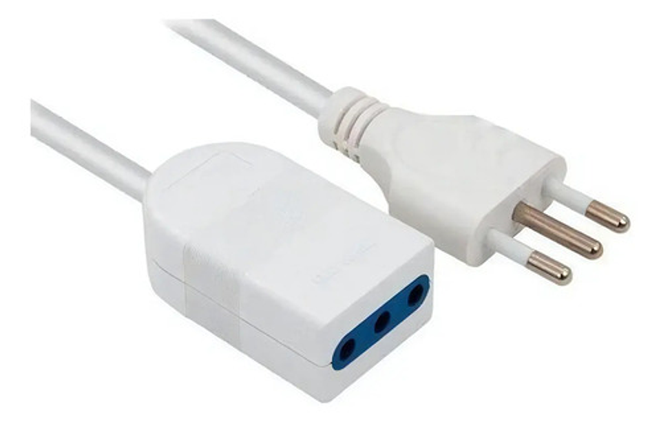 Alargador 5 Metros Blanco Extensión Electrica Un Terminal 3