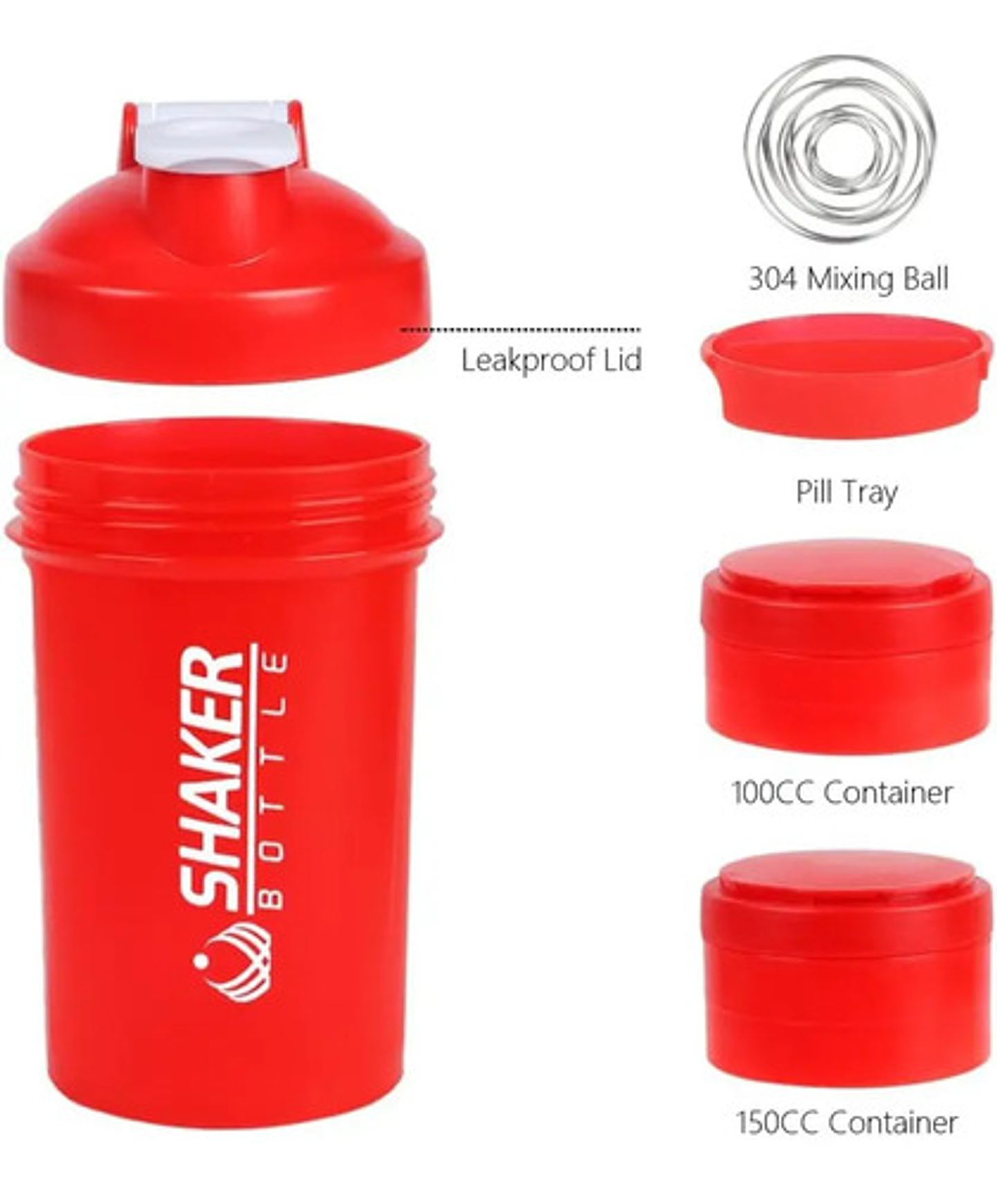 Botella Shaker Proteina Botella Deportiva Batidos Mezclador 3