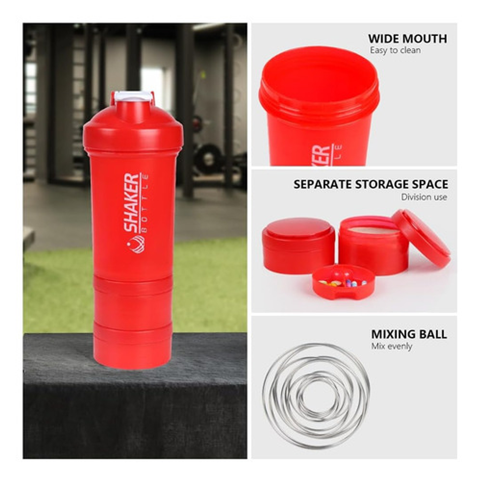 Botella Shaker Proteina Botella Deportiva Batidos Mezclador 9