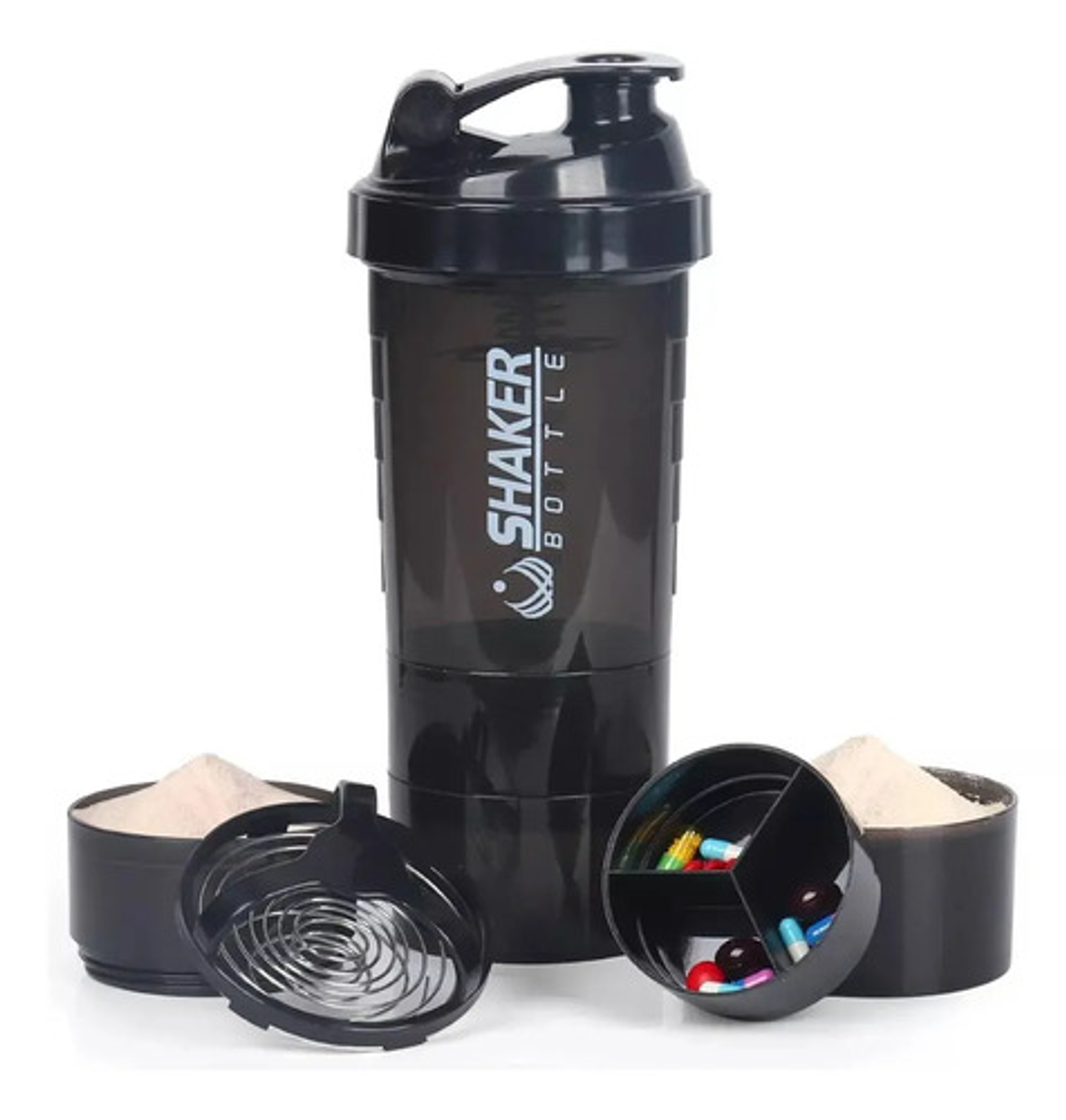 Vaso Proteina Botella Negro Shaker Para Batido Botella Gym 3 En 1 Botella Agua Shaker Vaso Shaker Proteinas Mezclador Botella Deportiva Para Batidos Vaso Shaker Proteinas Qatar Shop Vaso 2