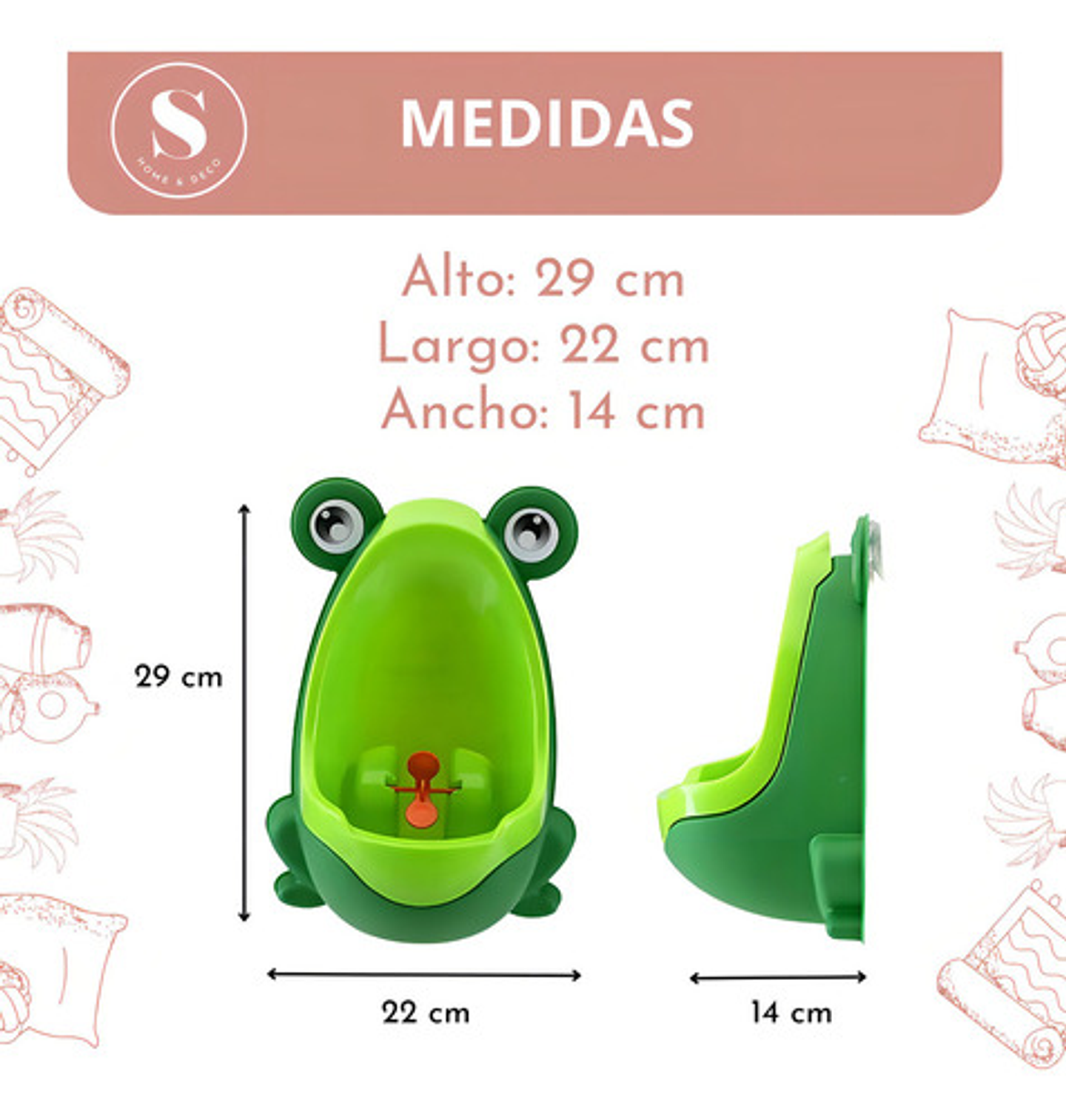 Urinario De Entrenamiento Baby Toilet Frog Color Verde Rana 9