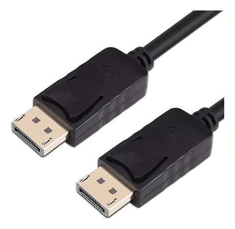 Cable Displayport Negro 1.8m Duaitek Dp Macho A Macho Con Punta De Oro