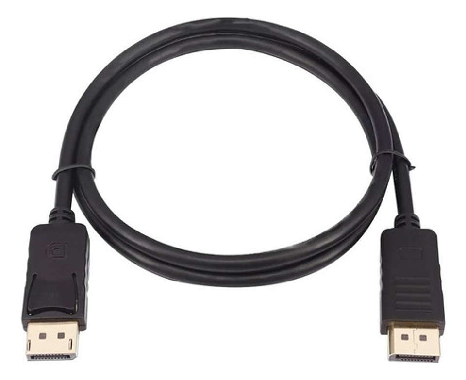 Cable Displayport Negro 1.8m Duaitek Dp Macho A Macho Con Punta De Oro 3