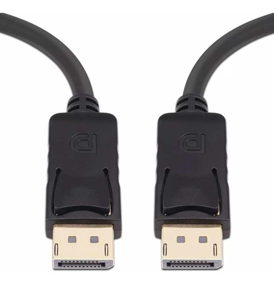 Cable Displayport Negro 1.8m Duaitek Dp Macho A Macho Con Punta De Oro 4