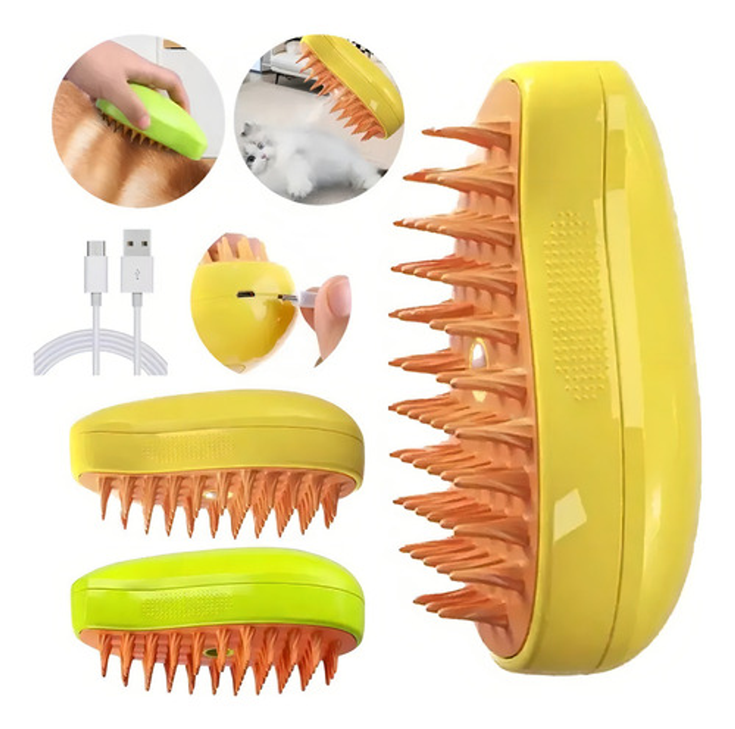 Cepillo Automático Para Gatos A Vapor 3 En 1 Color Verde 9