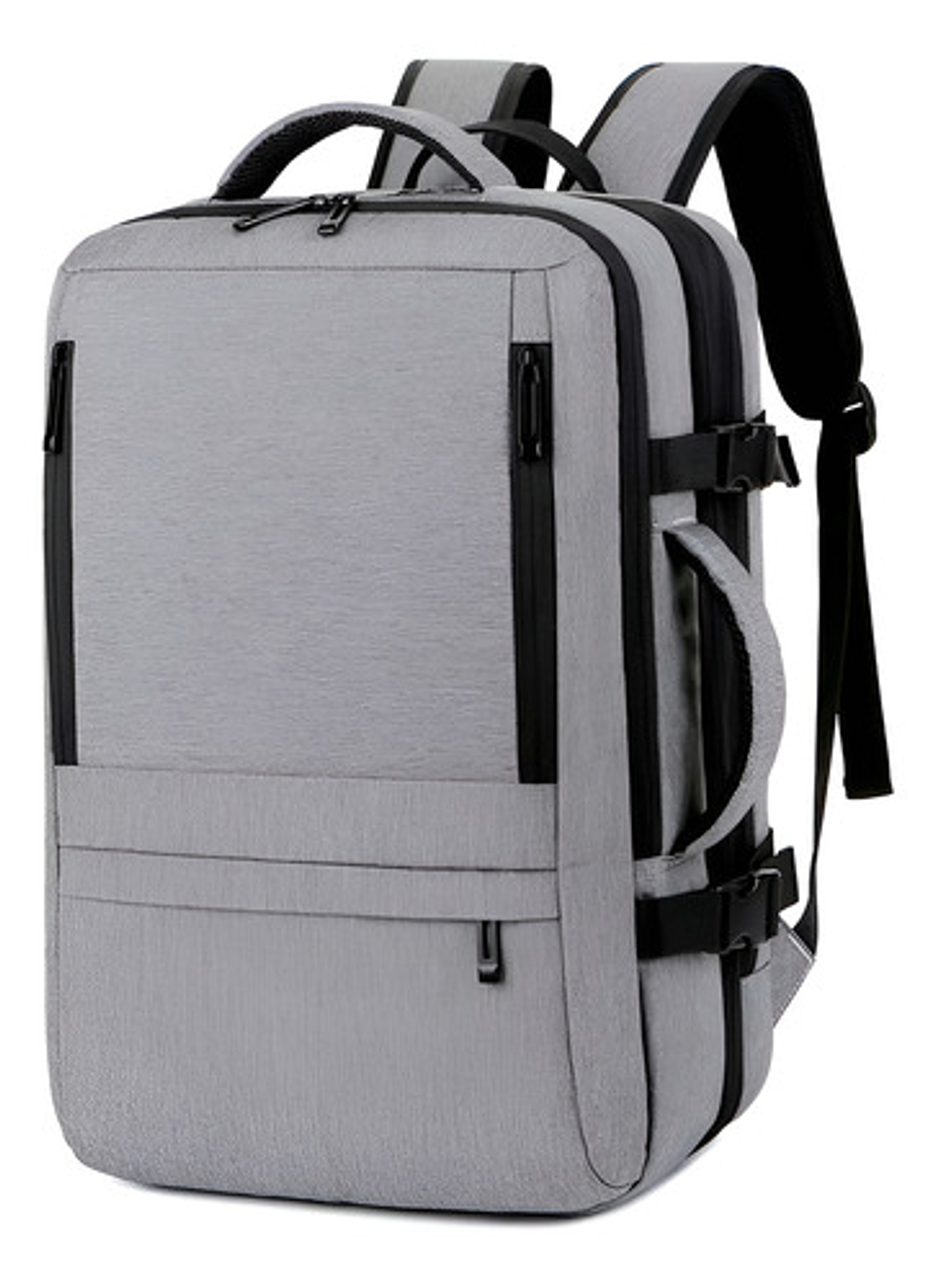 Mochila De Viaje Avión Multifuncional Gran Capacidad 35 Lts Color Gris Liso 1