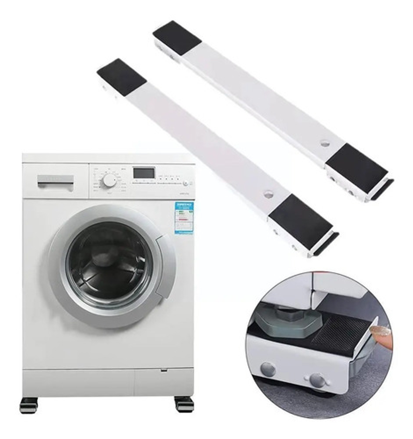 Soporte Para Lavadora Secadora Refrigerador Ajustable Ruedas 6