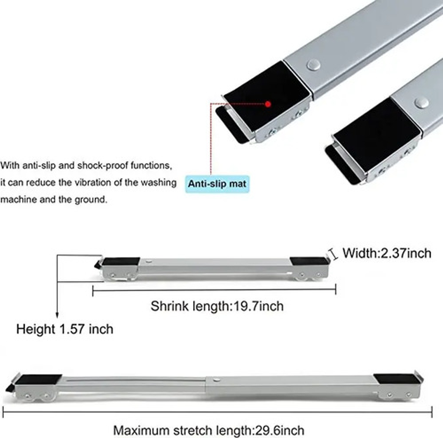 Soporte Para Lavadora Secadora Refrigerador Ajustable Ruedas 7