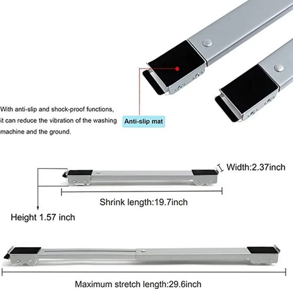 Soporte Para Lavadora Secadora Refrigerador Ajustable Ruedas 7