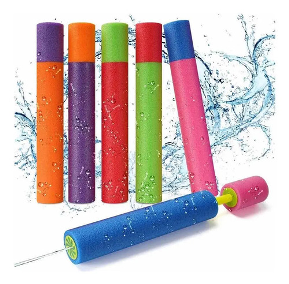 Pack X6 Pistola Lanza Agua Espuma Verano Piscina 30 Cm Verde 2