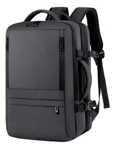 Mochila De Viaje Avión Multifuncional Gran Capacidad 35 Lts Color Negro Liso