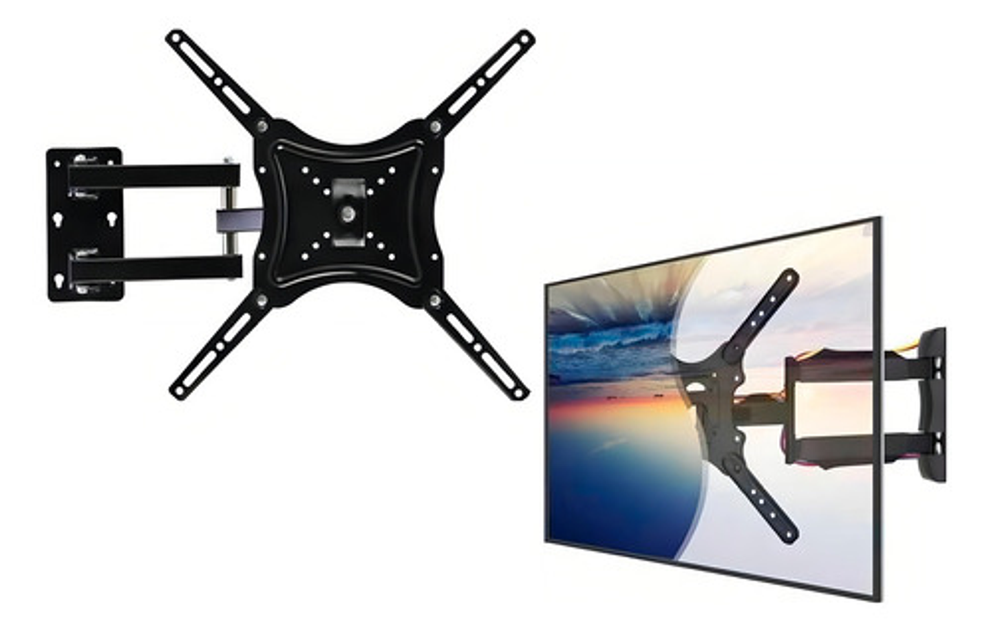 Soporte Tv Brazo Home Desing - 117b-2 14 A 55 Pulgadas Peso Max 50kg Color Negro 9