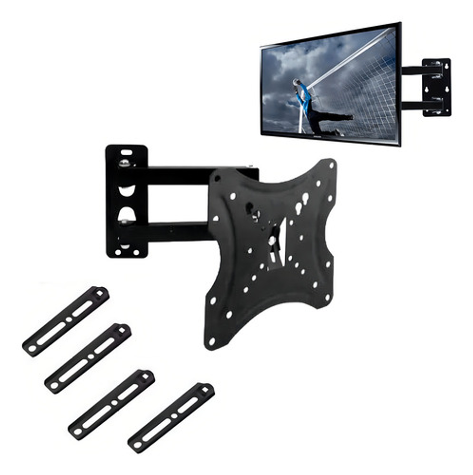 Soporte Tv Brazo Home Desing - 117b-2 14 A 55 Pulgadas Peso Max 50kg Color Negro 10