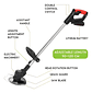 Cortadora Electrica Pasto Inalambrica Maquina Cortar Cesped Qatarshop Podadora De Cesped Cortadora Electrica Para Pasto Maquina De Cortar Cesped Plateado - Miniatura 3