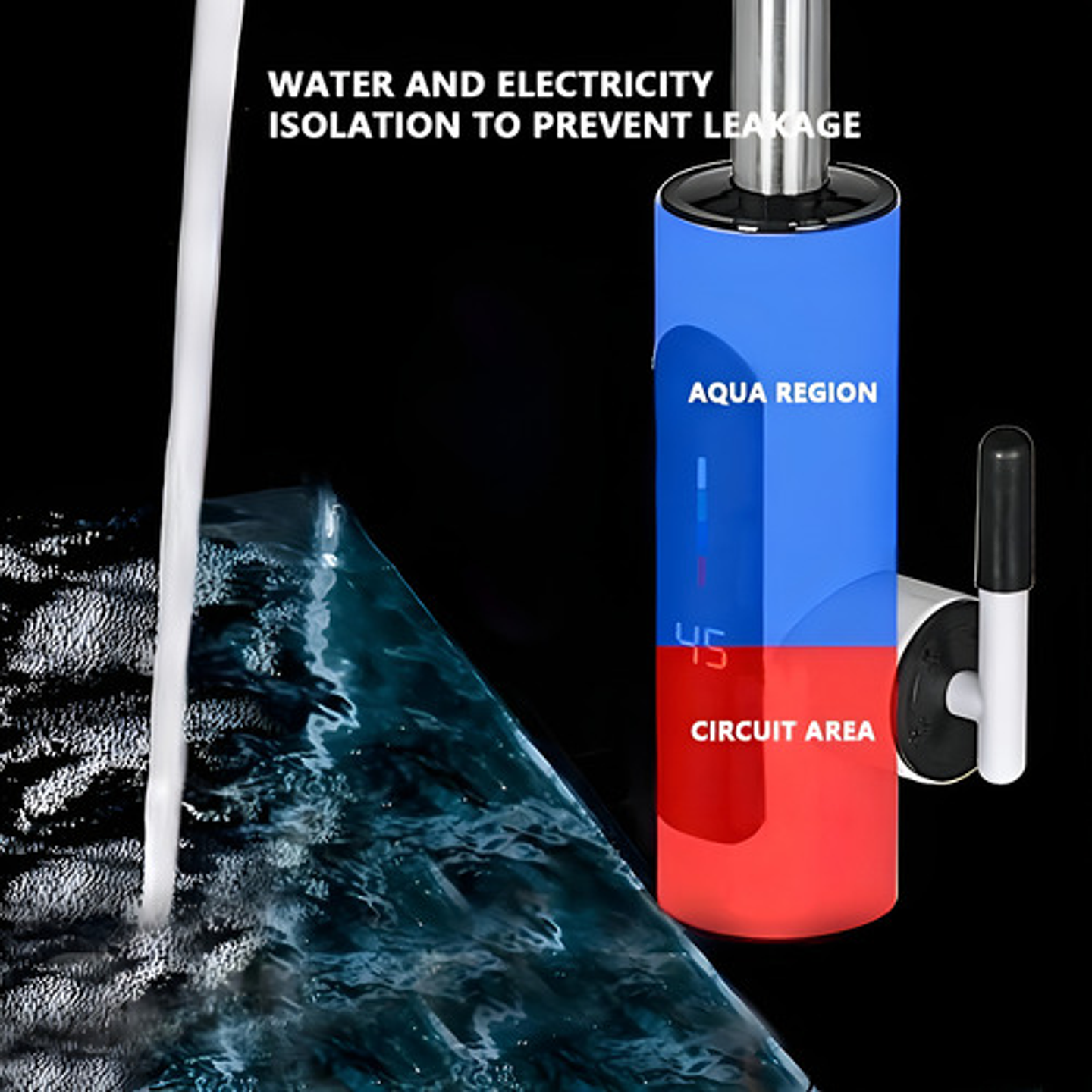 Llave Grifo Agua Caliente Eléctrico Para Lavaplatos Color Pl Acabado Brillante Color Plateado 6