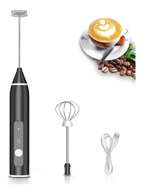 Evolution Mini Batidor Eléctrico De Espuma Café Y Leche Reca Color Negro