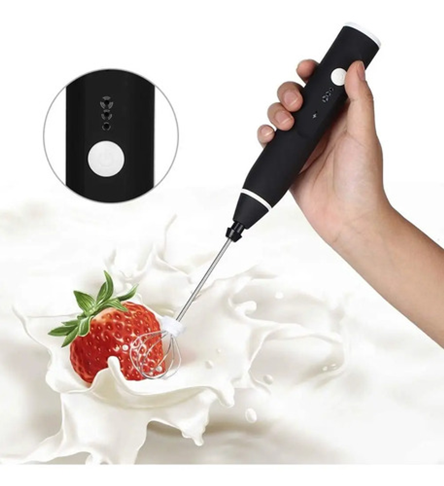 Evolution Mini Batidor Eléctrico De Espuma Café Y Leche Reca Color Negro 5